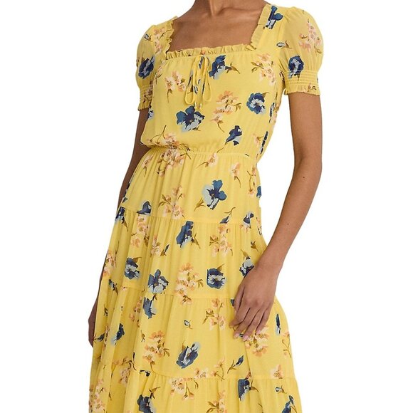 Lauren Ralph Lauren, Tiered Squareneck Midi Prairie Dress - Picture 2 of 9